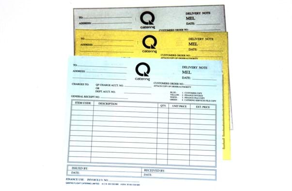 NCR delivery note books